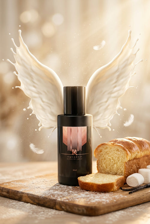 Angelic Leche milk marshmallow house blend perfume bottle by R Squared
