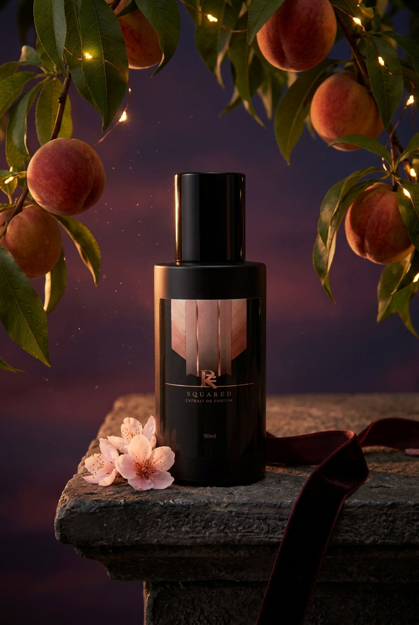 Peachlit peach marshmallow vanilla perfume bottle by R Squared
